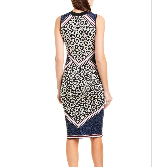 Vince Camuto Women's Sheath Dress Tan /Animal Print Size M - Picture 2 of 11